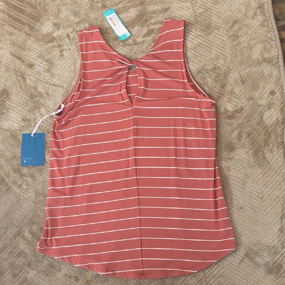 Market & Spruce Terracotta and White Striped Tank Top - Picture 2 of 3
